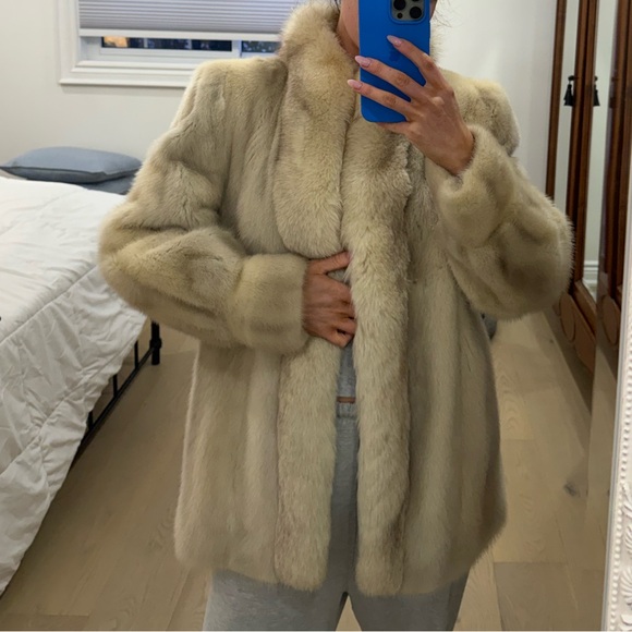 Vintage mink with fox  Fur Coat - Picture 13 of 14